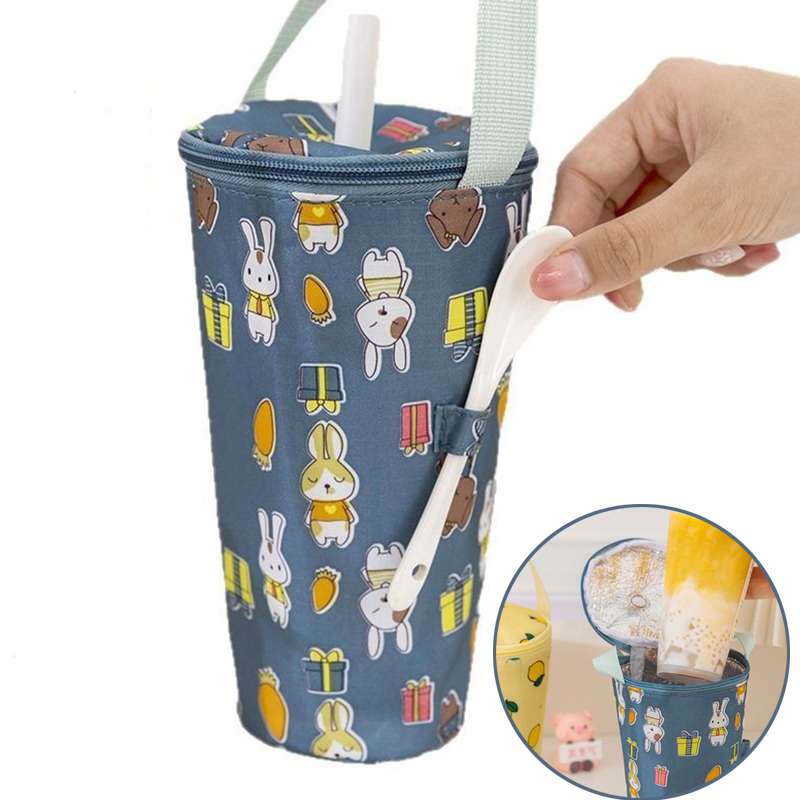 Draagbare Melk Thee Draagtas Warmtebehoud Tas Draagtas Geïsoleerde Cup Cover Paraplu Tas Handtas Camping Drinkware Accessoires