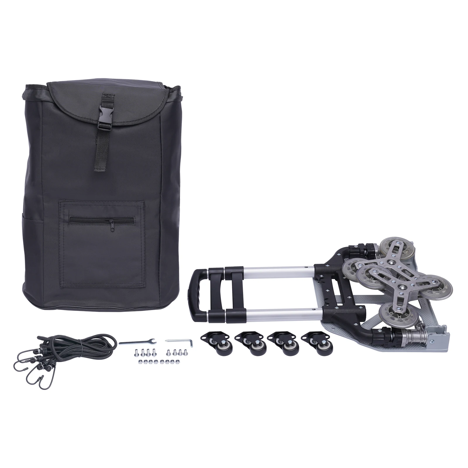 Carrello da arrampicata per scale pieghevole per trasporto bagagli per camion a mano pieghevole resistente in alluminio con telaio staccabile a tre ruote carico 165 libbre