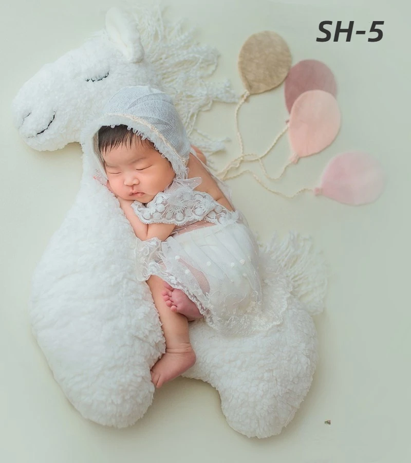 Sơ Sinh Đạo Cụ Chụp Ảnh Thảm Tạo Dáng Gối Đệm Chăn Phông Nền Chụp Hình Studio Chụp Ảnh Thảm Ngựa Dễ Thương Sang Trọng Búp Bê