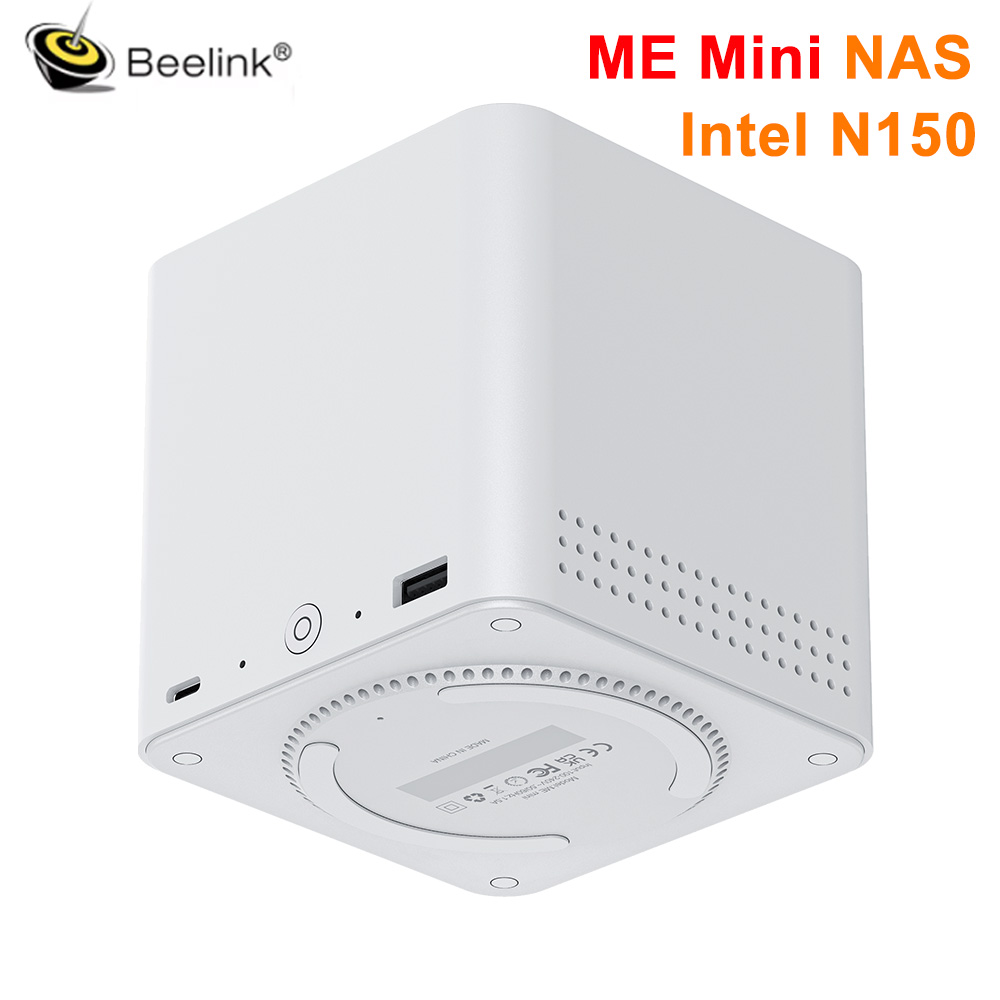 Beelink ME mini NAS Mini PC Intel Twin Lake N150 4C/4T 16GB LPDDR5 64GB EMMC 6*M.2 Slot Bluetooth5.2 2.5G LAN Office Computer