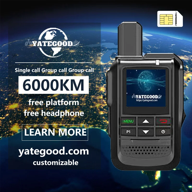 YATEGOOD G510 GPS 5000KM radioaficionado walkie talkie de largo alcance global ptt 4G poc radio100km