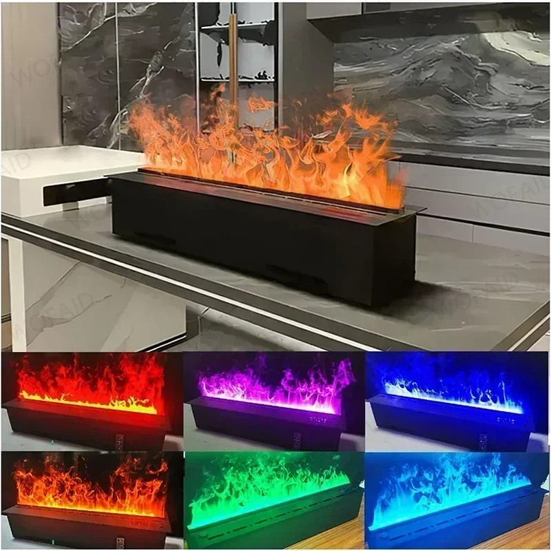 3D Vapor เตาผิงไฟฟ้าสําหรับห้องนั่งเล่นสมาร์ทจําลองเปลวไฟ Atomization App ควบคุมเตาผิงขาตั้งทีวี Fire Place