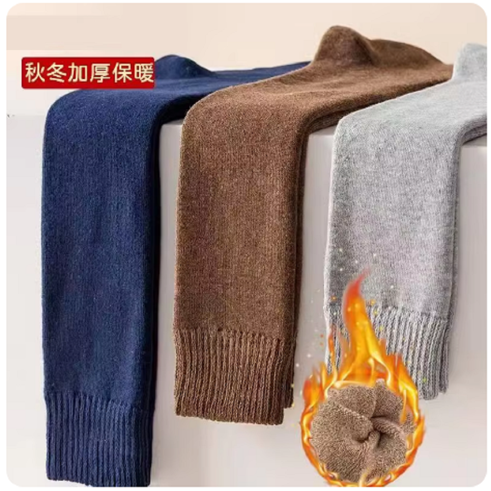 겨울 남성 무릎 긴 양말 양모 따뜻하게 유지 더 긴 스타킹 압축 겨울 테리 양말 면화 두꺼운 커버 송아지 Sokken 선물