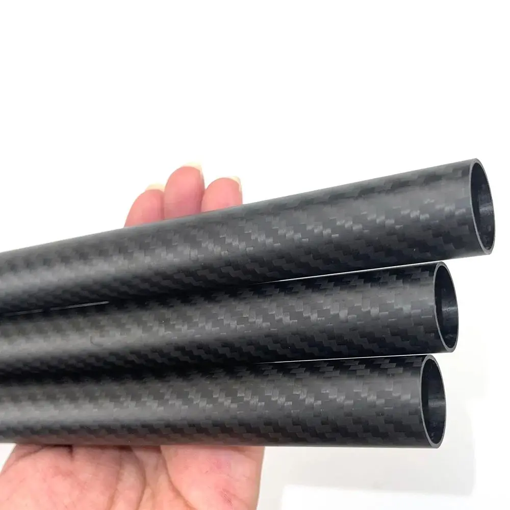 2Pcs 3K Pure Carbon Fiber Tube Twill Matte Surface Pipe Length 50 CM Diameter 5mm to 30mm for RC Model Parts DIY