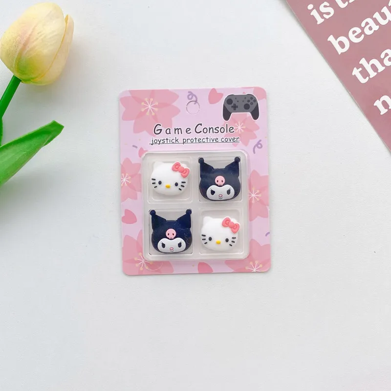 MINISO Sanrio Hello Kitty Thumb Stick Grip Cap Joystick cubierta para Sony PS5 PS4 PS3 Xbox One/360 Slim Series X/S Switch NS Oled