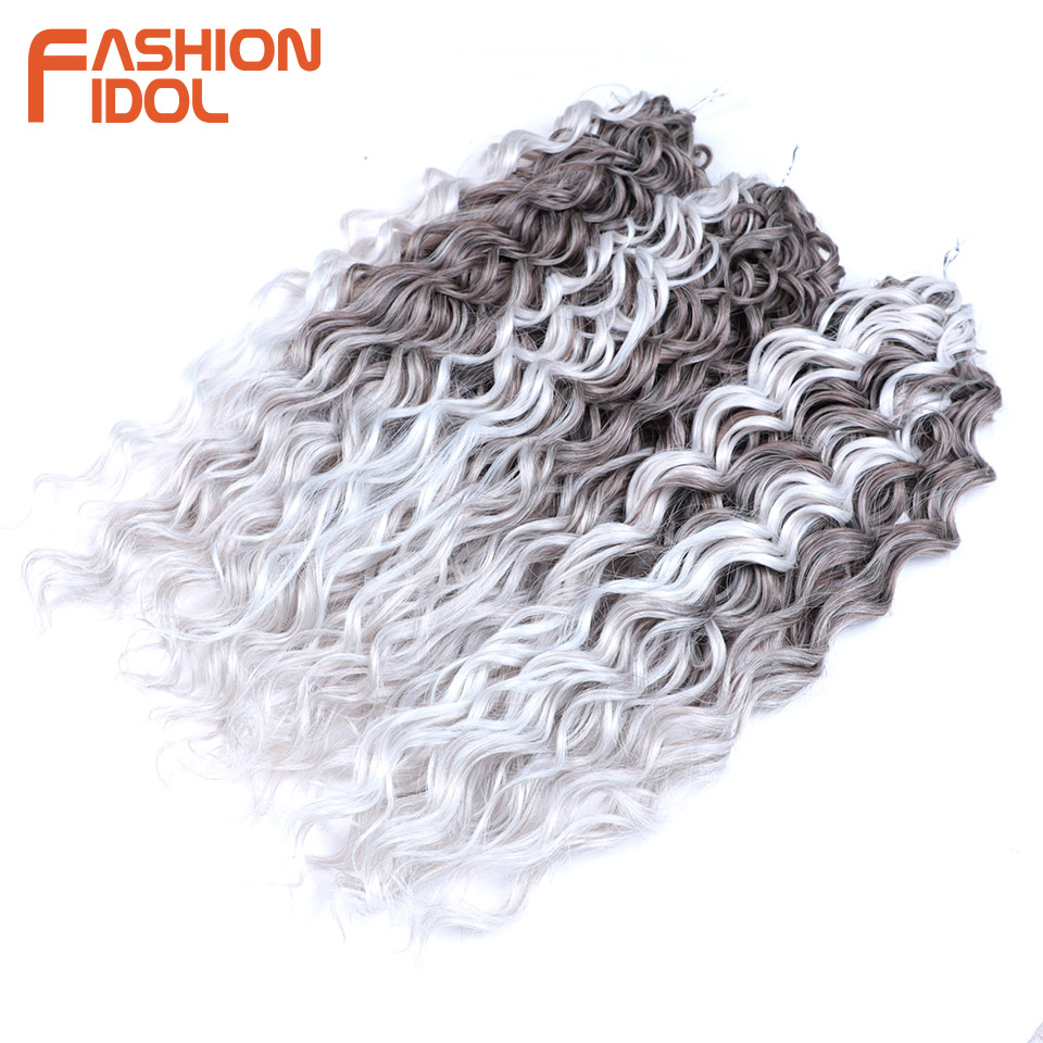 Jessica cabelo 20 Polegada profundo ondulado torção crochê cabelo sintético afro encaracolado tranças de crochê ombre marrom trança extensões de cabelo