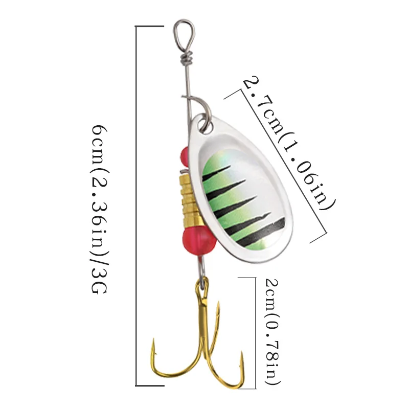 10 pz/set Spinner Lure 10 colori con amo triplo cucchiaio di metallo esca esca dura da pesca con scatola per attrezzatura da pesca