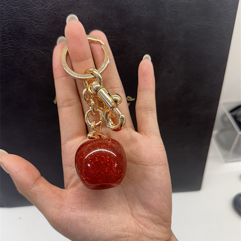 For Coach Handbag Shoulder Bag Red Crystal Cherry Pendant Decoration Exquisite Keychain Attachment Part