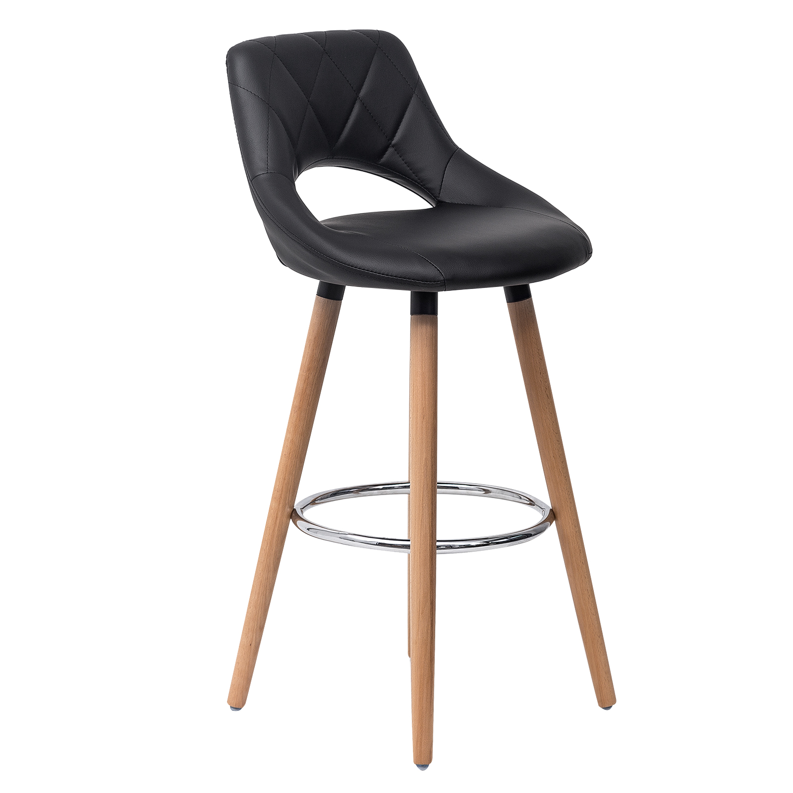 Lounge Bar Stool Bar Chair with Footrest Backrest  Wooden Beech Wood Legs Counter Stools for Office Kitchen Dining Coffee Home