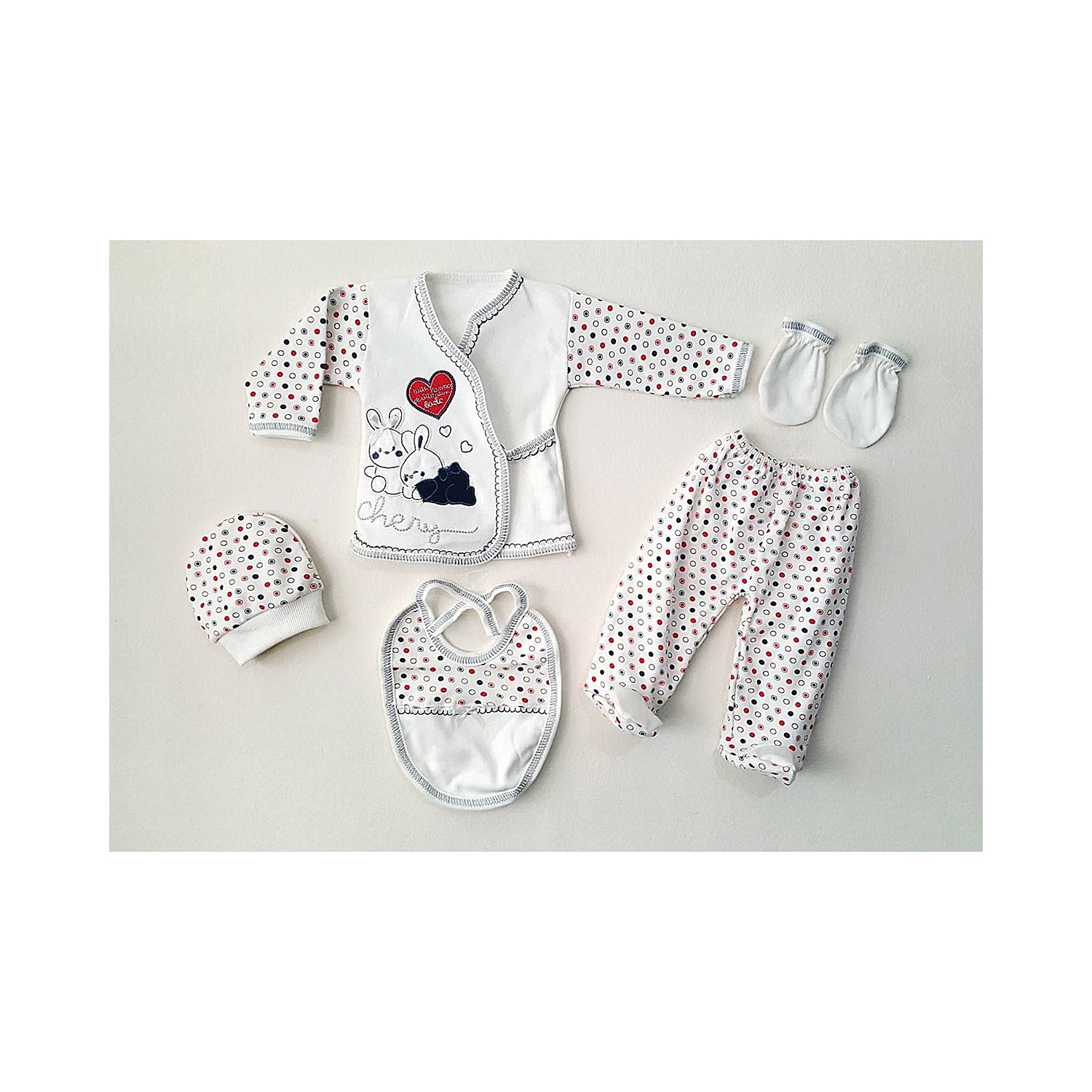 100% Katun 5 Buah Bayi Perempuan dan Laki-laki Outlet Rumah Sakit Baru Lahir Anti Alergi Zibin Set Cocok untuk 3 Bulan Pertama