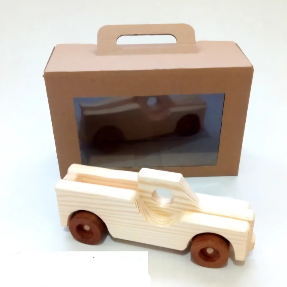 Mobil Mainan Kayu 4 Model Yang Berbeda (Truk Pikap-Desain JEEP-ATV-ORIGINAL)