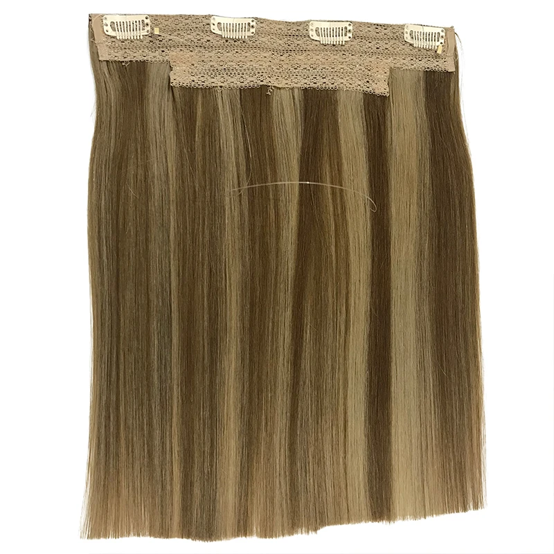 Thẳng Cá Fish Dòng Phần Mở Rộng Tóc Người 100% Tóc Con Người Brazil 4 Clip Trong Một Mảnh Tự Nhiên Mở Rộng Tóc Với Clip 613 #