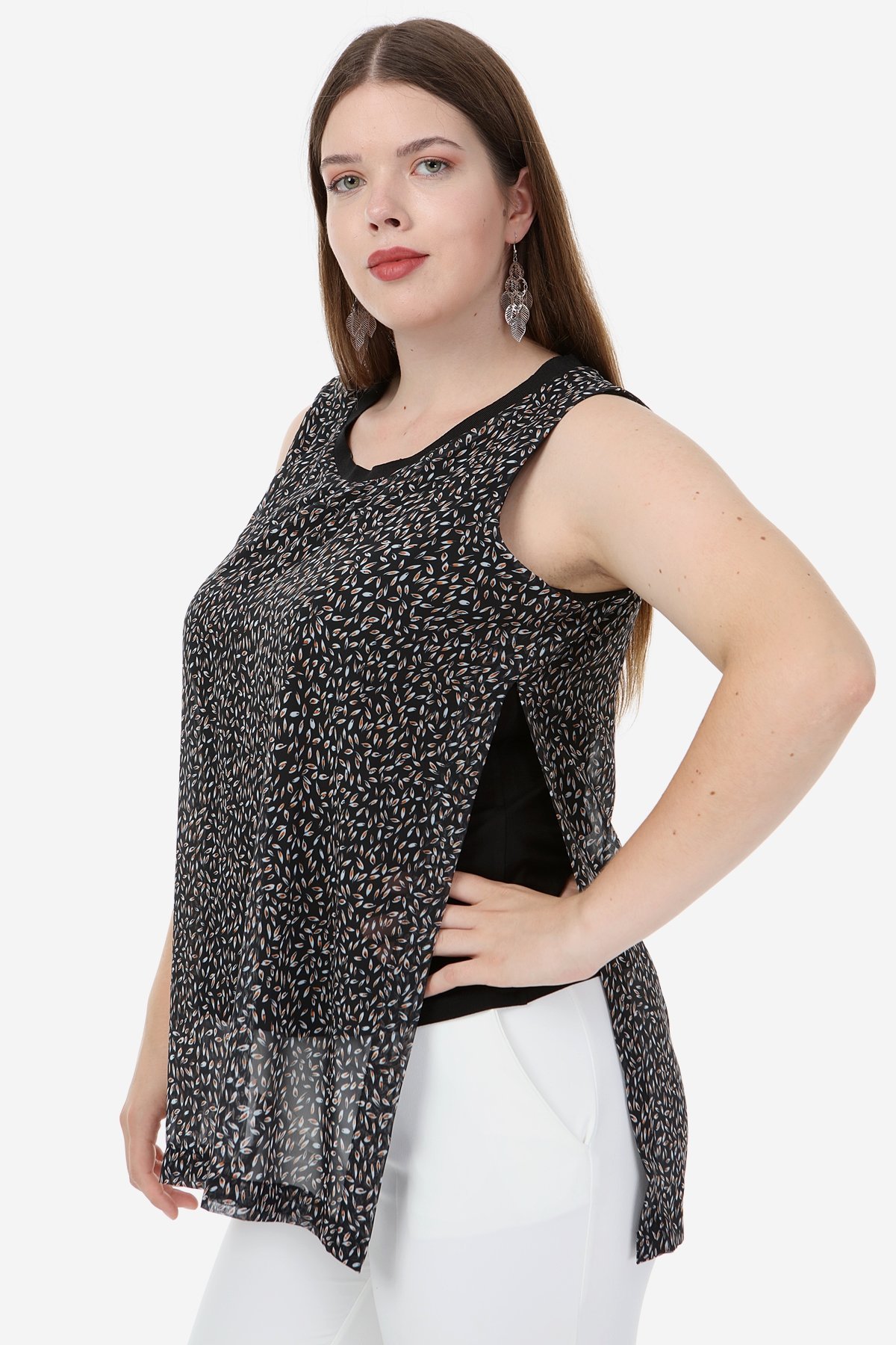 Hanezza Plus Kích Thước ŞİFON GARNİLİ BLUZ