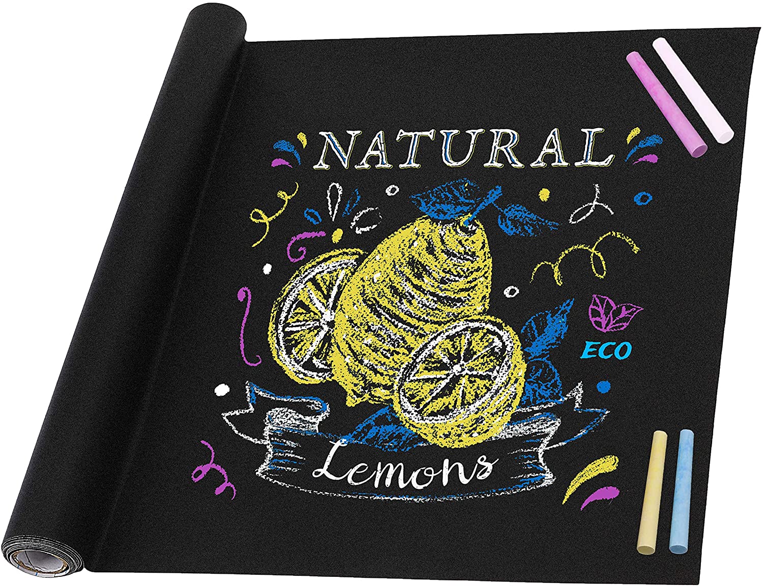 Rotolo di ardesia nera autoadesiva 60x200cm adesivo da parete 45x150cm vinile da scrittura a gesso, lavagna adesiva per bambini