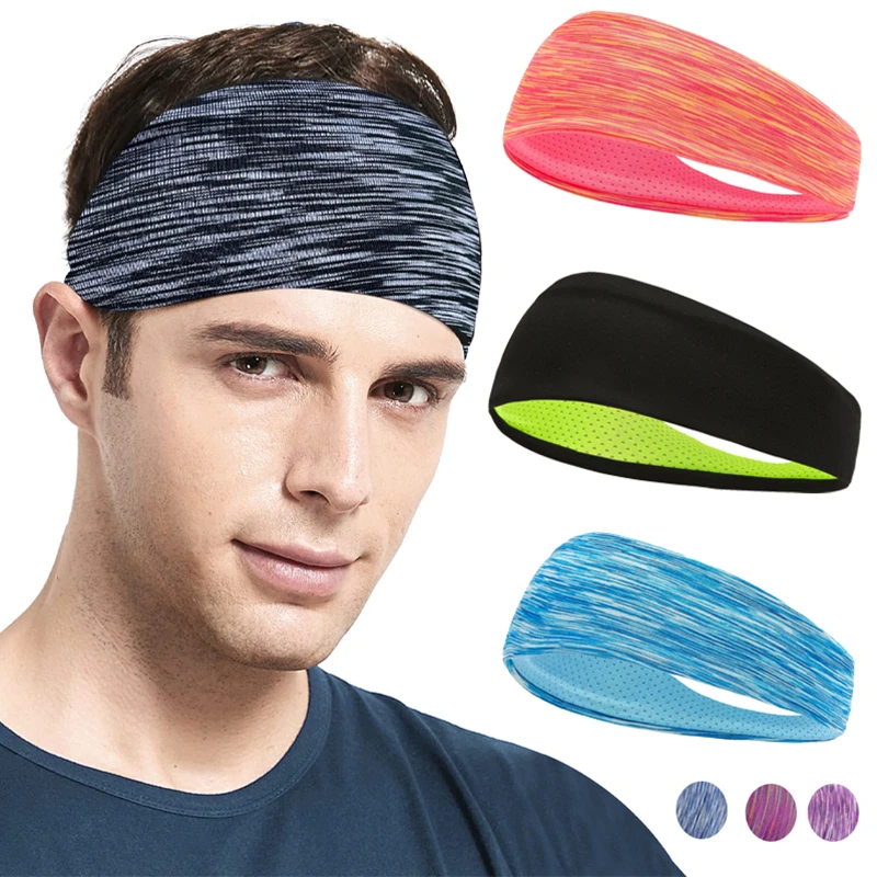 3 pçs sweatband para homens mulheres elástico esporte hairbands cabeça banda yoga headbands headwrap esportes treino acessórios para o cabelo