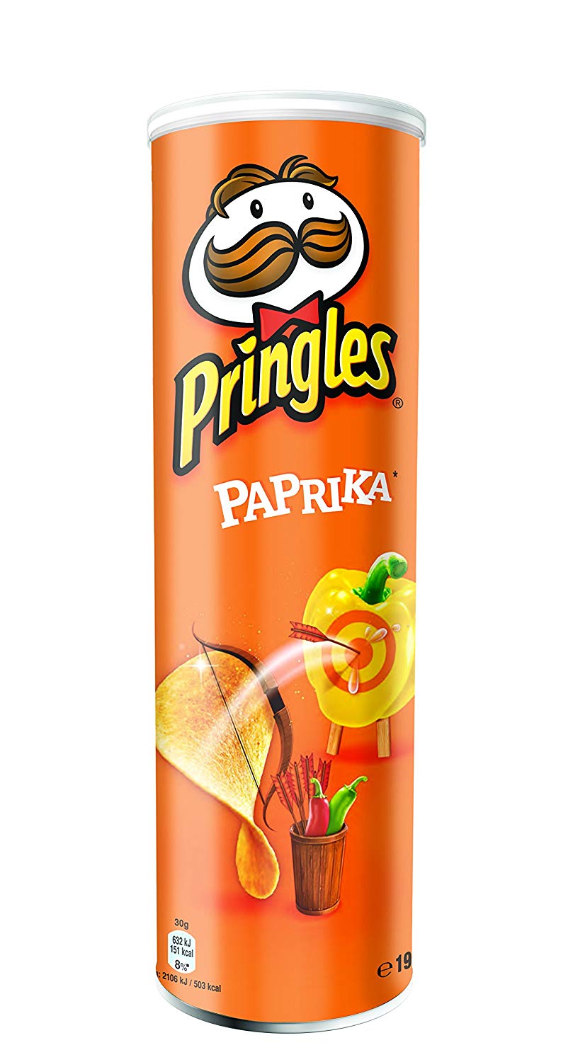 Pringles Potato Chips Box, Sabor Batatas fritas, 19 latas, 165 gramas Cada