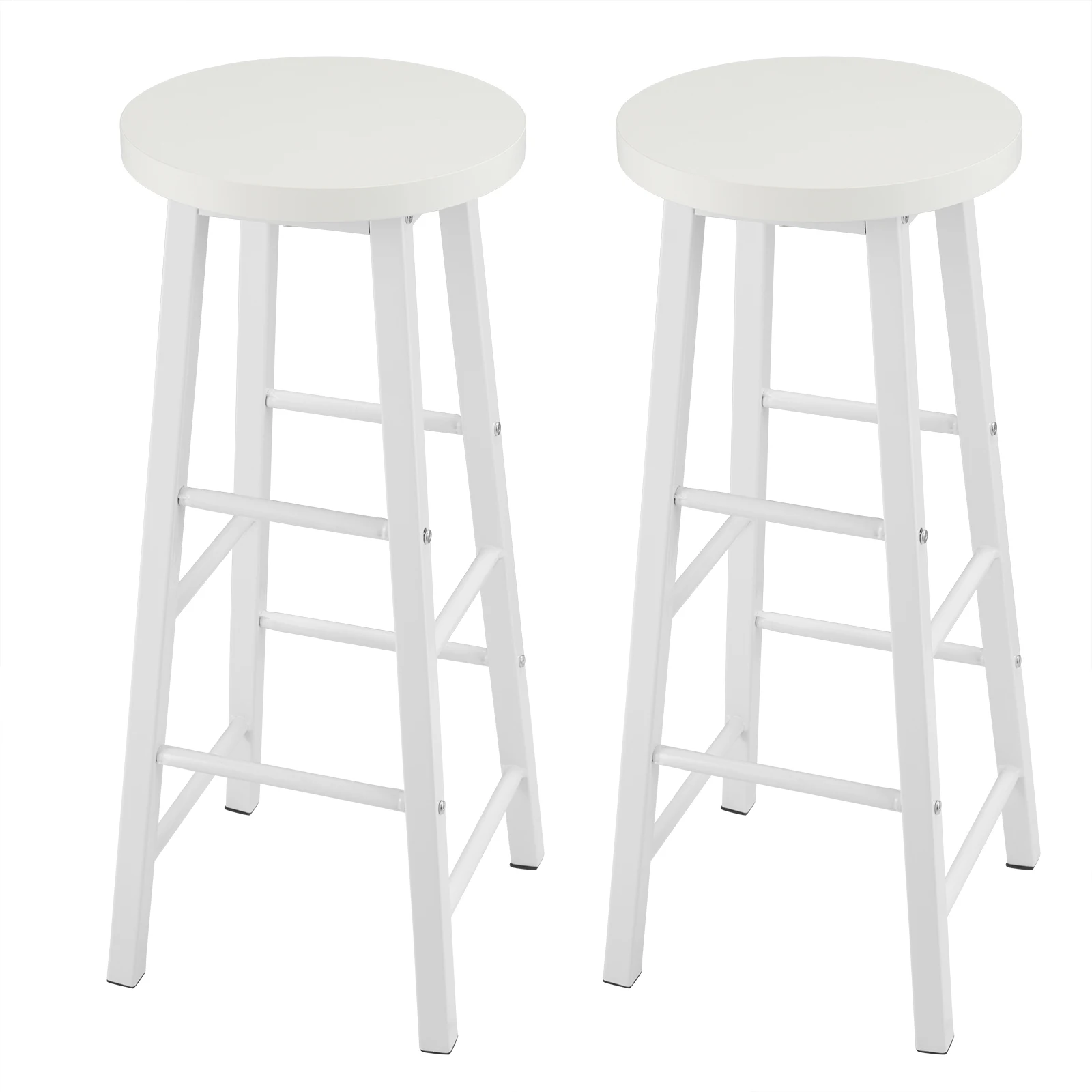 2 pièces/ensemble tabourets de Bar hauts en bois massif tabouret de comptoir de bistro Stable Structure en acier Durable siège MDF café salle à manger chaise décor tabouret