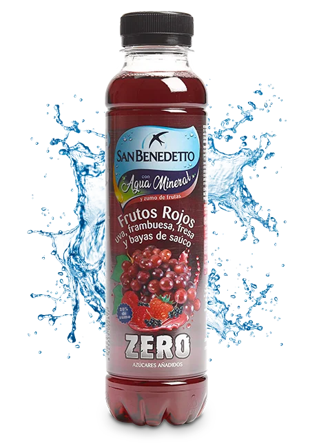 BENEDETTO FRUTOS ROJOS BEBIDA REFRESCANTE CON AGUA Y ZUMO DE FRUTOS ROJOS ZERO AZÚCARES AÑADIDOS CONTIENE 12 UD DE 400 ML
