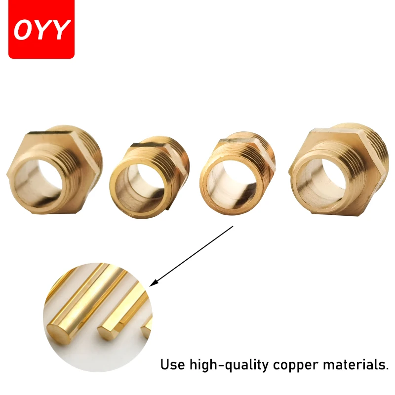 Đồng Ống Lục Giác Núm Vú Lắp Đầu Nối Nhanh Adapter 1/8 1/4 3/8 1/2 3/4 1 BSTP Đực Chỉ Nước tinh Dầu Khí Cổng Kết Nối