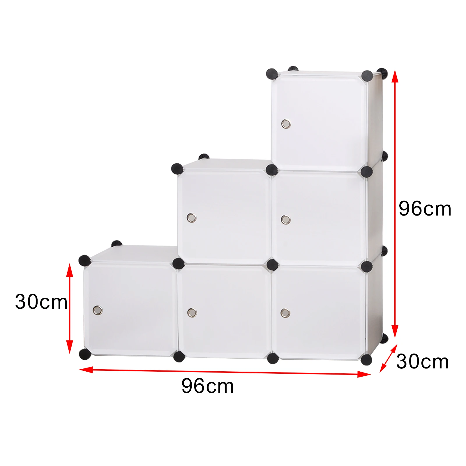 WOLTU Armadio fai-da-te Scaffale portaoggetti in plastica Libreria a 6 scomparti con porta Scatola portaoggetti Organizzatore Armadio per camera da letto
