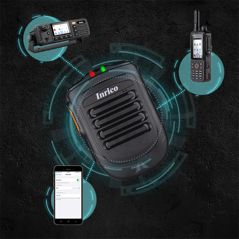 Inrico B02 Zello Mini Micro Không Dây PTT Android IOS Bộ Đàm Micro Bluetooth Di Động