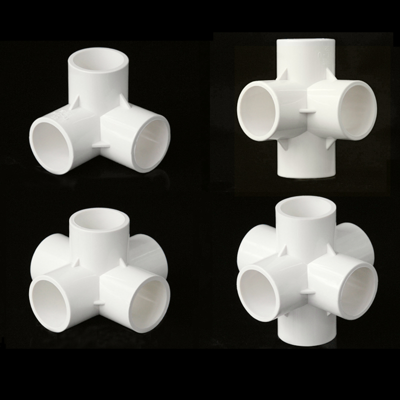 Accesorios de tubería de PVC blanco de 20/25/32/40mm, codo recto, conector cruzado en T, adaptador de tubería de agua, juntas de 3 4 5 6 vías