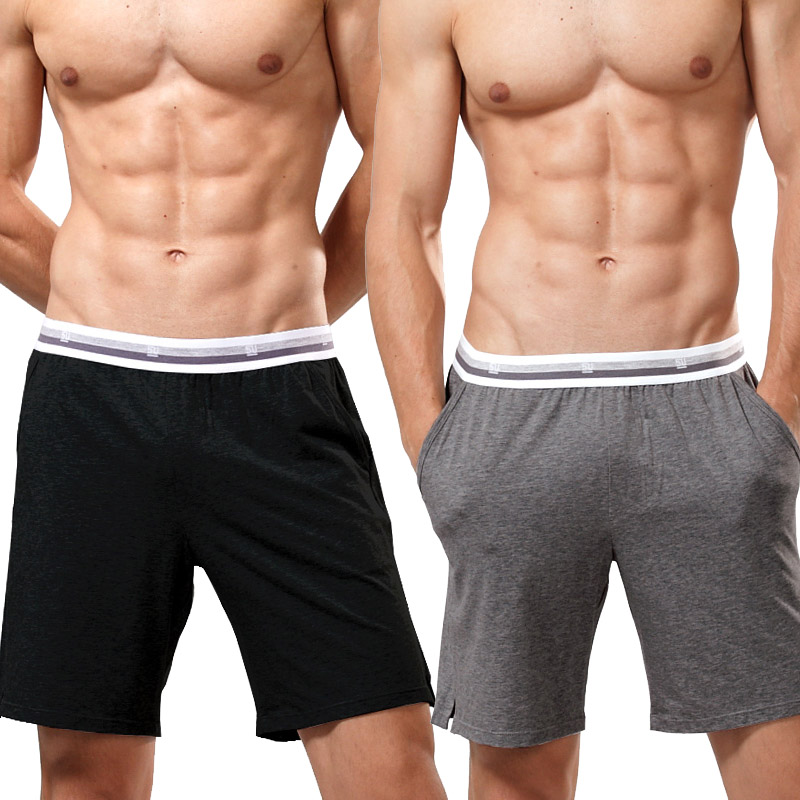 52025 Home Shorts 2er-Pack Schlafshorts Herren Pyjama-Shorts Baumwolle Modal Atmungsaktive Pyjamahose Bequeme Pyjama-Shorts PJ-Hose