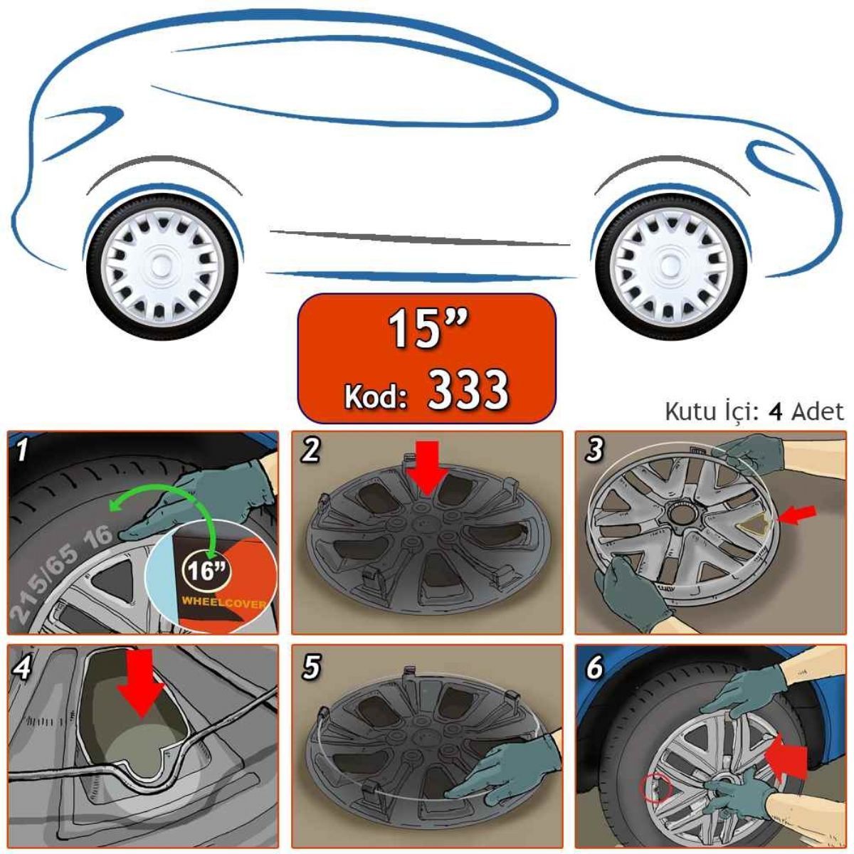 Untuk Penutup Roda Fiat Linea 15 Inci Tidak Mudah Pecah dan Penutup Roda Fleksibel Gaya Aksesori Dimodifikasi