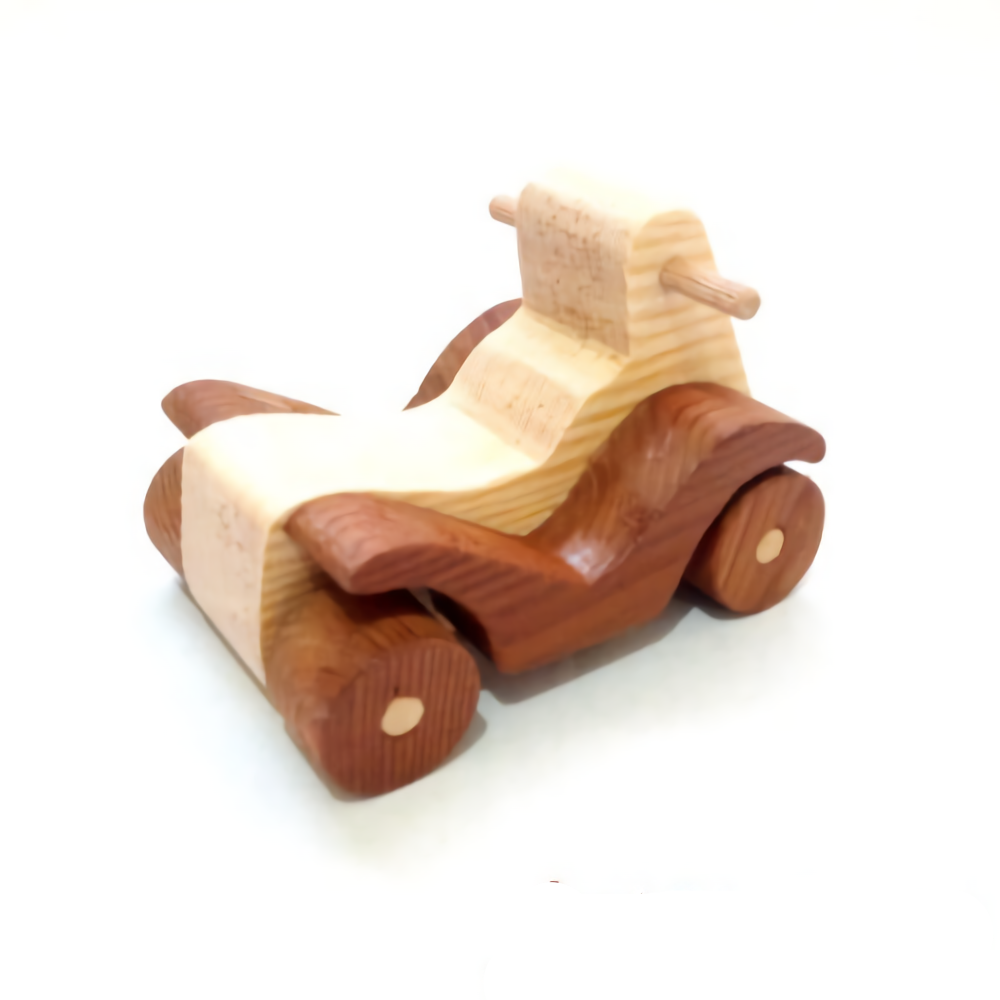 Mobil Mainan Kayu 4 Model Yang Berbeda (Truk Pikap-Desain JEEP-ATV-ORIGINAL)
