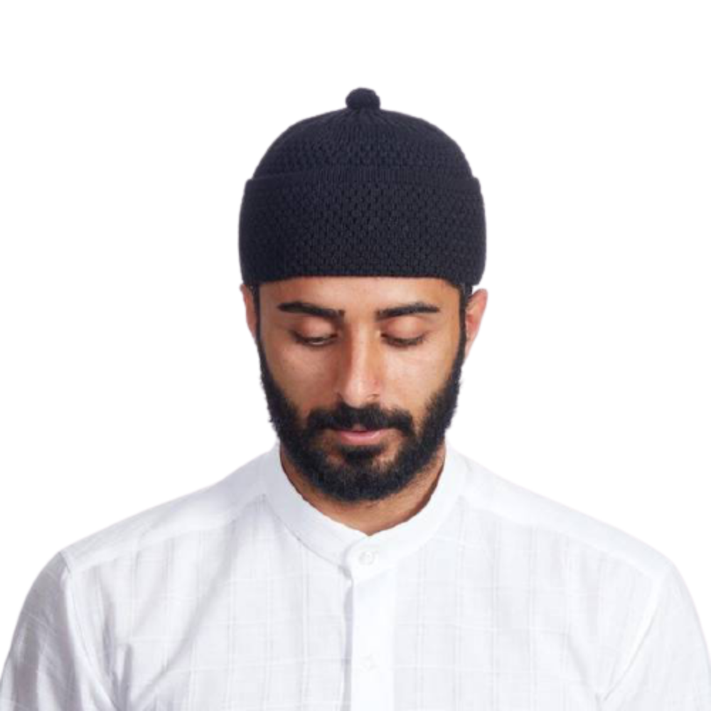 Gorro turco musulmán islámico Kufi Taqiya Takke Peci, Gorro de oración con Bobble estirable de colores sólidos
