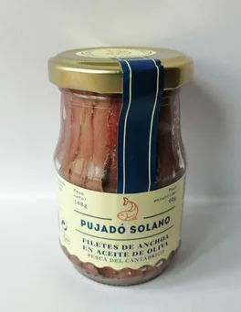 Jar 140g ansjovis Solano de Santoña. Ons geheim is altijd een ongemakkelijke weddet op kwaliteit, een uitstekende grondstof, met de Cantabrische Zee als oorsprong van onze ansjovis.