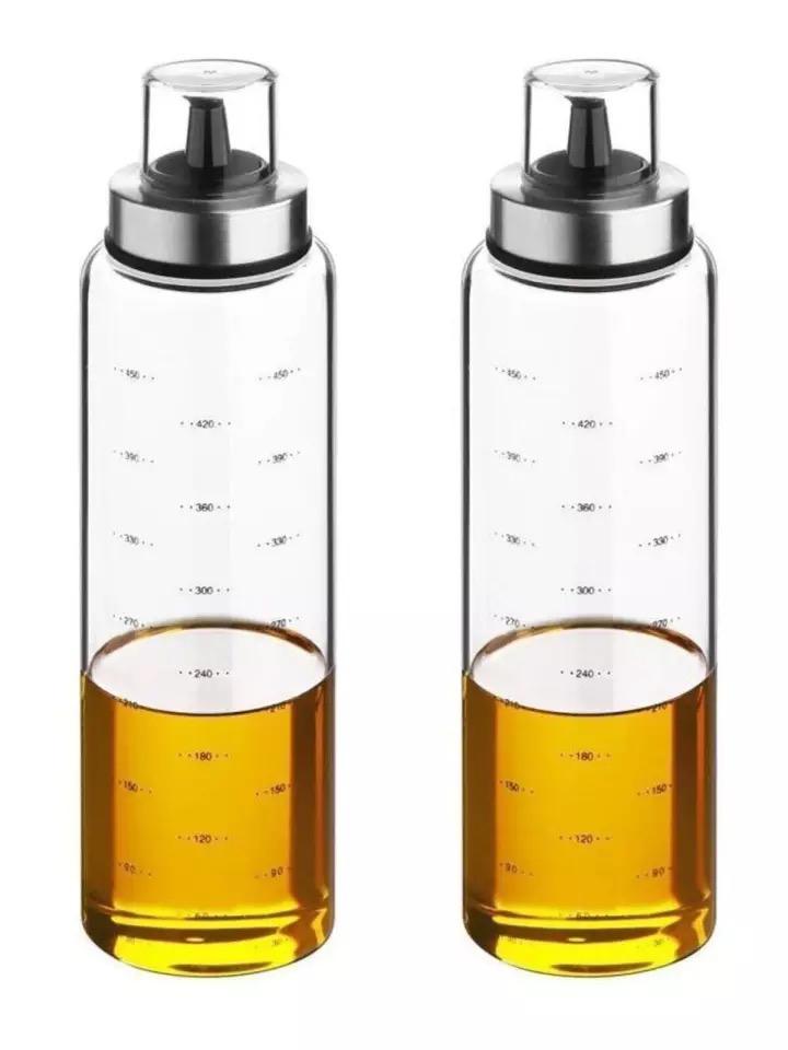 2 Buah Wadah Minyak Kaca Tahan Panas Borosilikat 500 Ml Aksesori Dapur Peralatan Pelumas Pintar Gadget