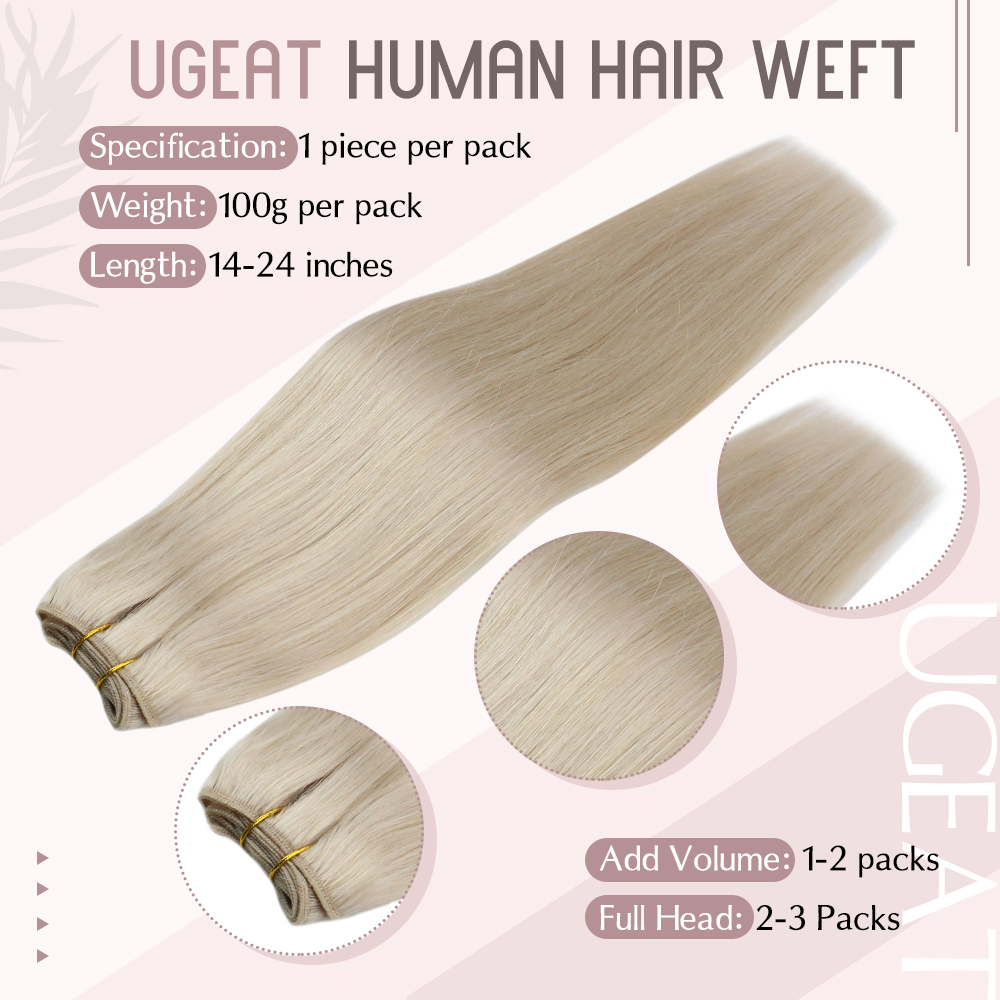 【NEW】Ugeat Haar Schuss Menschenhaar 100% Real Menschliches Haar 14-24 "Weiche Remy Haar Extensions für Frauen 100G Nähen in Haar Schuss Extensions