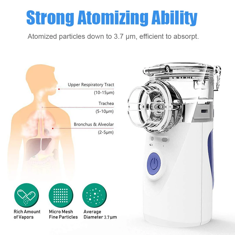 Di Động Máy Xông Khí Dung Máy Y Tế Atomizer Nebuliser Inhalator Người Lớn Trẻ Em Im Lặng Đế Hít Humidificador Nebulizador Portatil