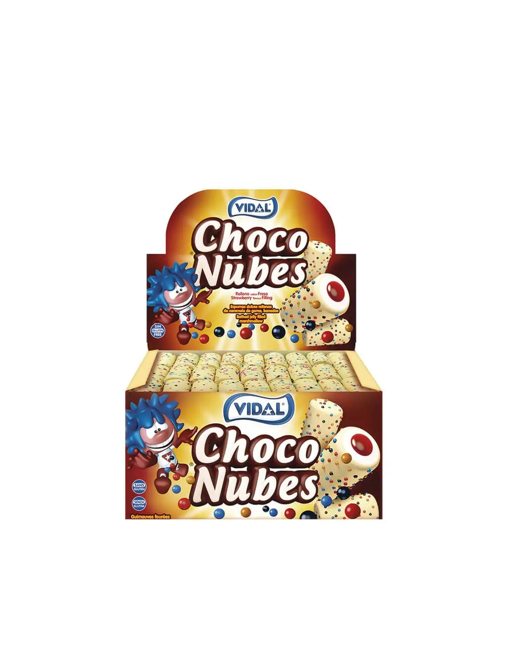 Nuvens crocantes de vidro Choco-75 unidades-nuvens cheios de morango com cobertura de chocolate e bolas