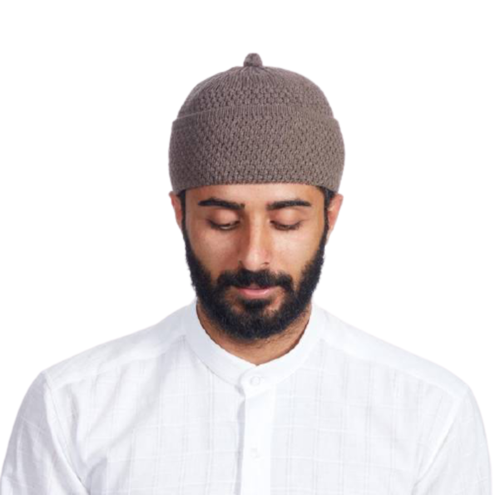 Gorro turco musulmán islámico Kufi Taqiya Takke Peci, Gorro de oración con Bobble estirable de colores sólidos