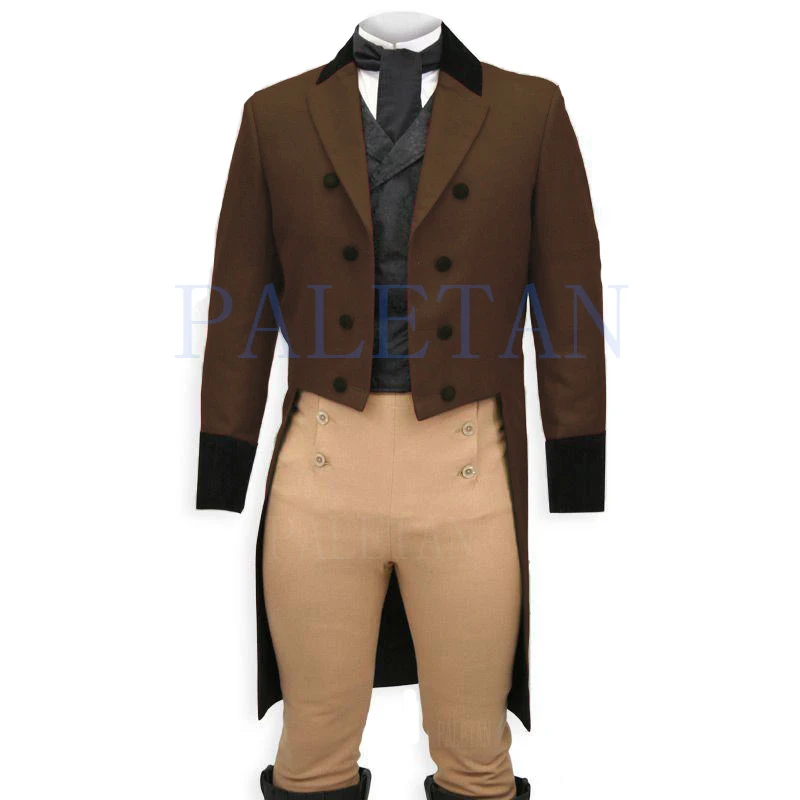 Mann langen Mantel Peaked Revers Herren Bühnen kleidung drei Stück Weste Weste benutzer definierte männliche Anzug (Jacke Hosen Weste)