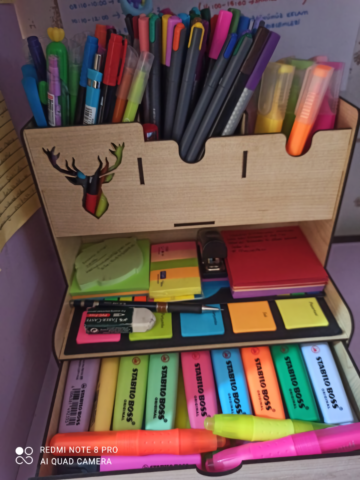 Organizer Tempat Pensil Meja Kayu 23X15X25 Cm