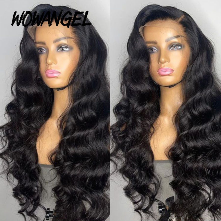 Wowangel 13 × 6 フルレース前頭かつら HD レース前頭かつら実体波人毛ウィッグ 250% HD レース閉鎖かつらメルトスキングルーレス