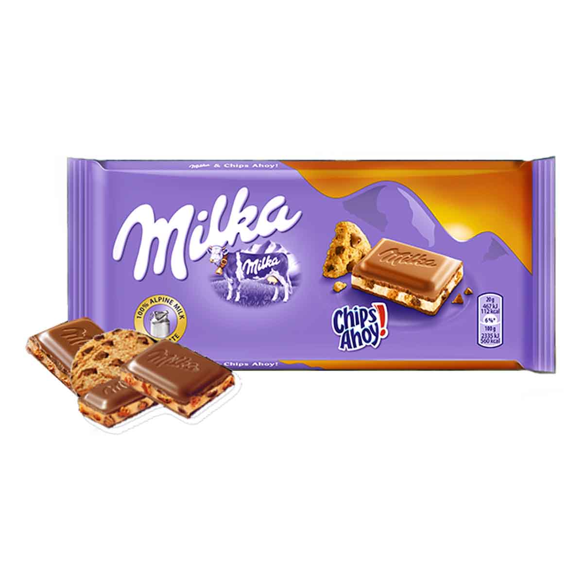 Milka chips comprimidos ahoy-caixa de 100 gramas comprimidos de chocolate ao leite-Embalagem de 22 unidades-deliciosos comprimidos chocolate sabor chips ahoy experimentar sua mistura crocante de sabores!