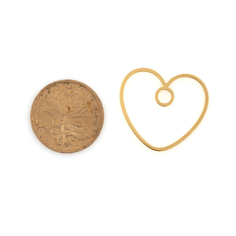 10 Buah Konektor Cinta Emas-Tautan Cinta-Perhiasan Cinta Sederhana-Jimat Cinta-Kalung Gelang Istimewa Perlengkapan Membuat DIY 22.3x24.8x1mm