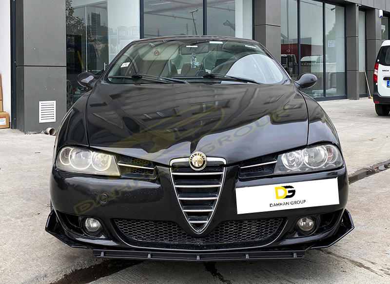 Alfa Romeo 156 - 159-166フロントリップ/スプリッター3個光沢ピアノブラックプラスチックフロントスポイラーアクセサリー