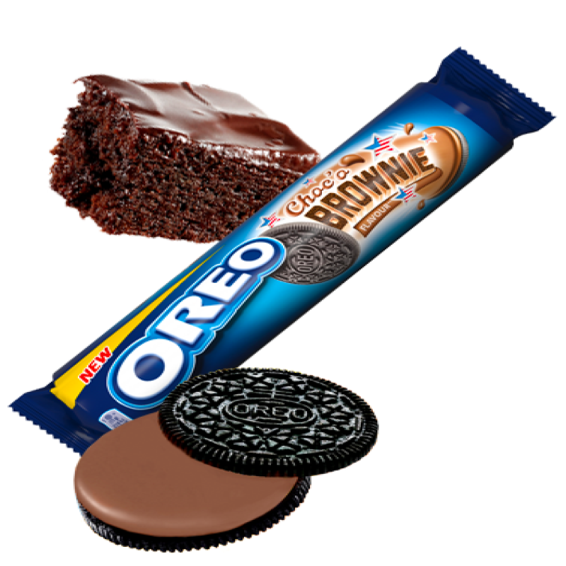Oreoreo de galetas de marrom. Caja de 16 unidades com 154 gramos cada paquete. Galletas de cacau rellenas de creme 29% de chocolate