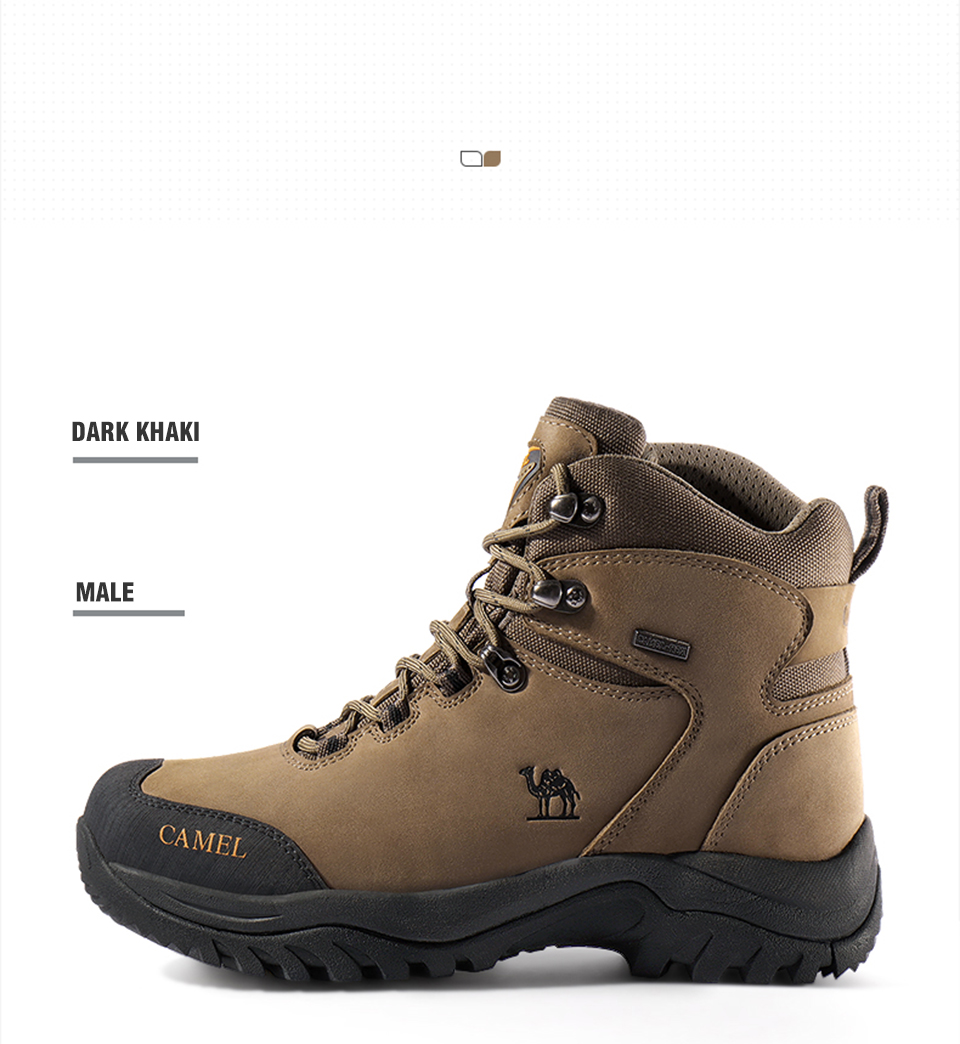 GOLDEN CAMEL รองเท้าเดินป่ากันน้ํากลางแจ้ง High-top ยุทธวิธีทหารรองเท้า Anti-SLIP รองเท้าผ้าใบชาย Trekking รองเท้าสําหรับชาย