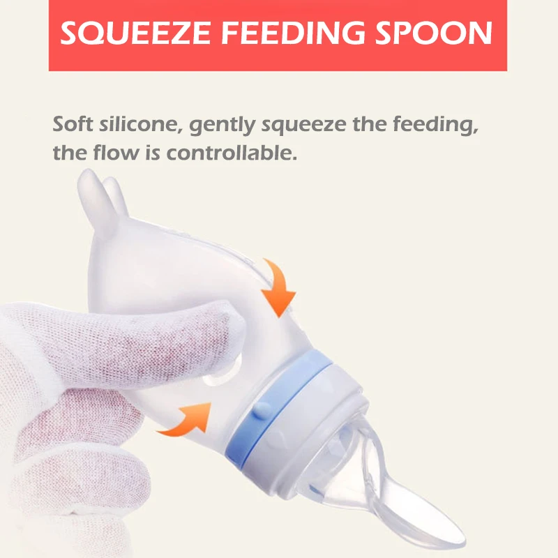 Imebaby Bé Bình Sữa Silicone Dolphin Cơm Ngũ Cốc Thìa Sơ Sinh Bộ Đồ Ăn Cho Bé Hàng Thìa Ăn