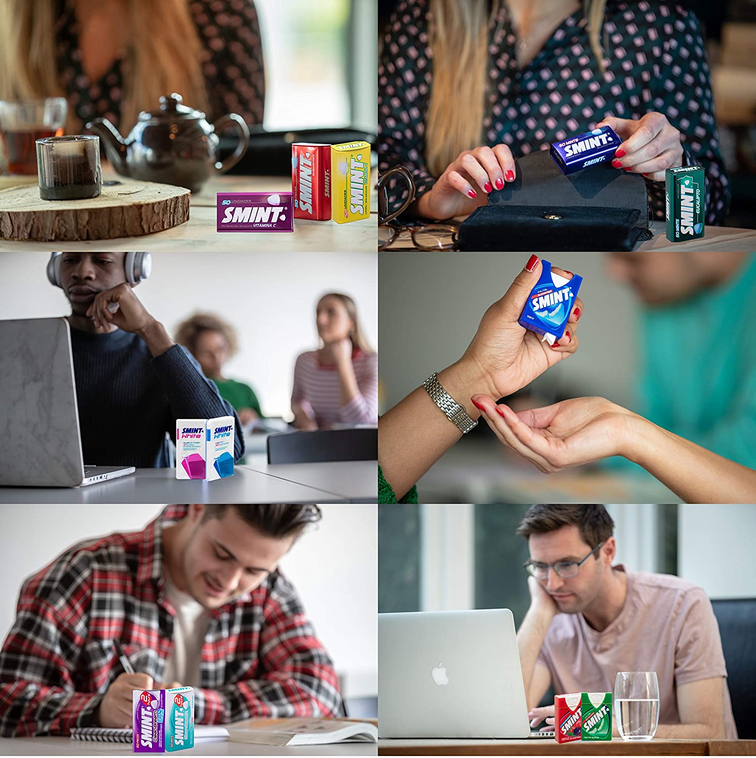 Estanho Smint Doces, Incluindo 12 Latas com 50 Latas Dentro, Deixe Ser Usado Hortelã, morango, limão, hortelã Sem açúcar