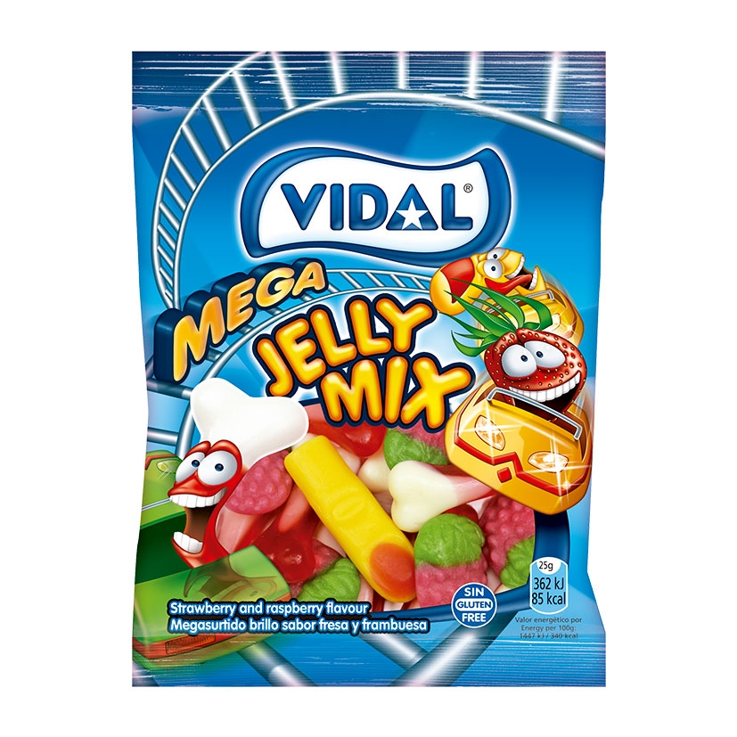 Doces mega-sortidos, 14 sacos de 90 gr-a, para o desenvolvimento do alimento das frutas, dedos coloridos, frutas silvestres, frutas e ossos Sem glueless