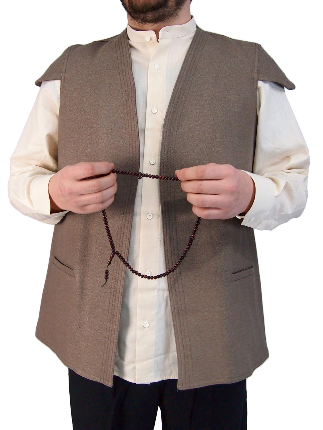 Haydariyes-男性用ベージュのベルト付きベスト,化学物質を燃焼させるベスト,イスラム教徒と宗教的な注文,防錆