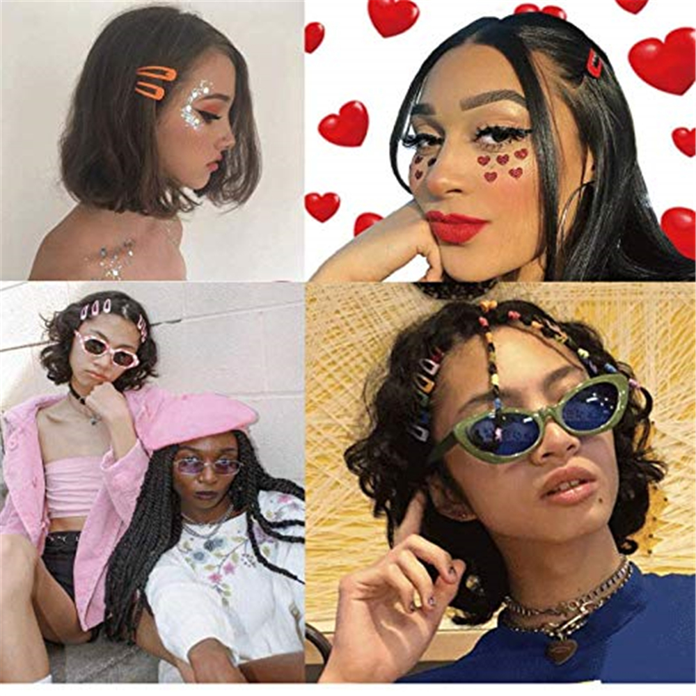 Jepit Rambut untuk Anak Perempuan, Jepit Rambut Jepret Logam Tanpa Selip untuk Anak Remaja Wanita, Pin Rambut Desain Kartun Warna Permen Lucu, A424