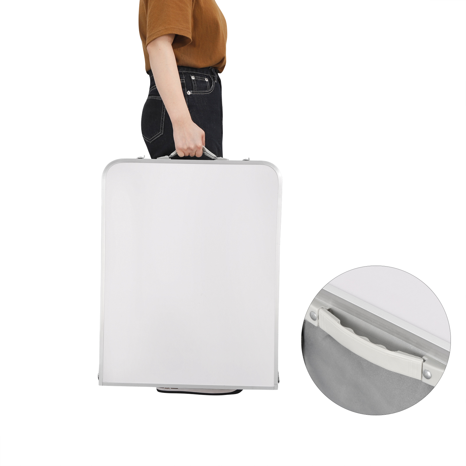 WOLTU Table de pique-nique pliante Table de valise en aluminium avec sac de rangement placards Table de camping réglable en hauteur pour barbecue de jardin